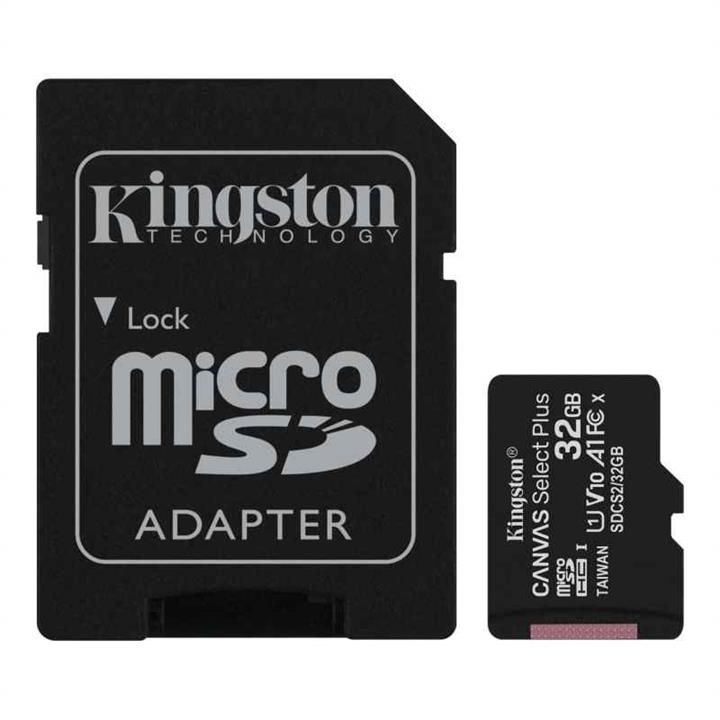 کارت حافظه microSDXC کینگستون مدل CANVAS کلاس 10 استاندارد UHS-I U1 سرعت 100MBps ظرفیت 32 گیگابایت به همراه آداپتور SD